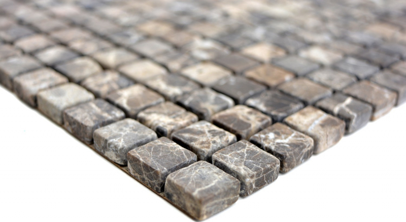 Muestra de mano mosaico azulejo mármol piedra natural beige Castanao MOS38-1313_m