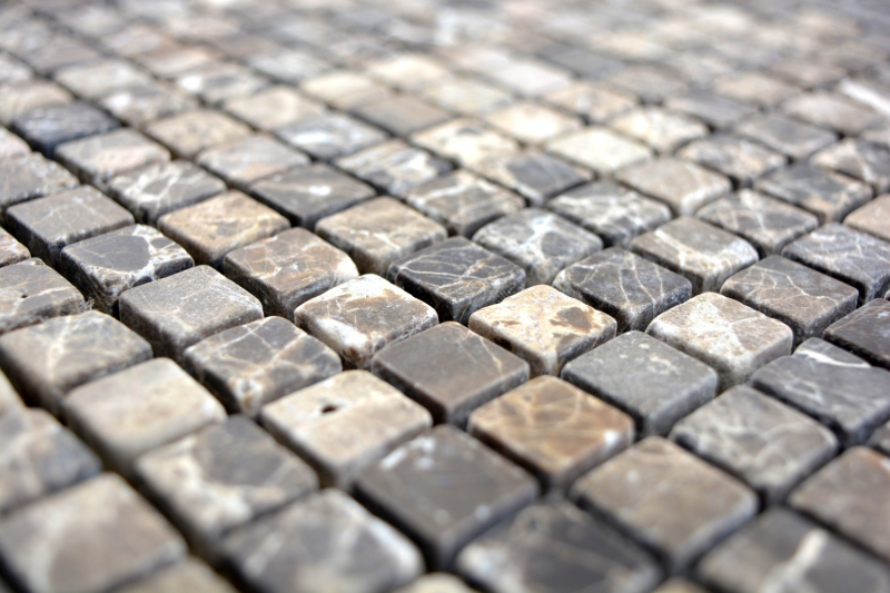Muestra de mano mosaico azulejo mármol piedra natural beige Castanao MOS38-1313_m