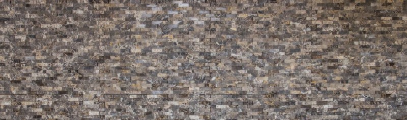 Splitface mármol mosaico de piedra natural de piedra marrón oscuro ladrillo de la pared de bonos óptica 3D cocina cuarto de baño - MOS40-3D76