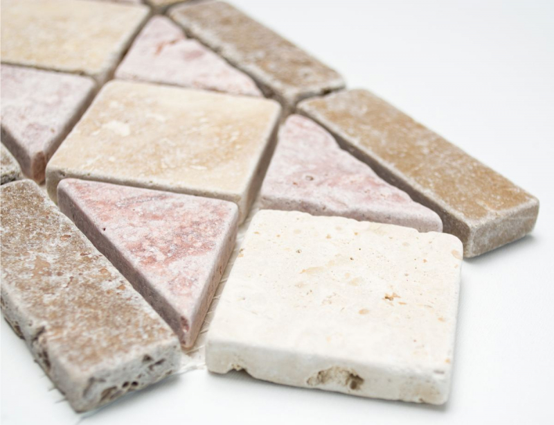Borde Travertino piedra natural beige rojo marrón borde 12,5x30,5x1 Plutón MOSBOR-60204_f