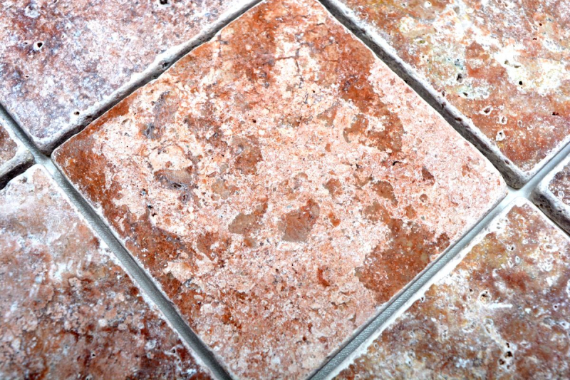Azulejo Travertino piedra natural rosa azulejo de piedra natural Rosso aspecto antiguo azulejo de suelo azulejo de pared azulejo de cocina - MOSF-45-46130