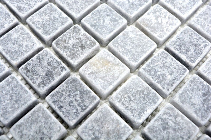 Muestra de mano mosaico azulejo mármol piedra natural gris claro Bardiglio Antique Marble MOS40-40023_m