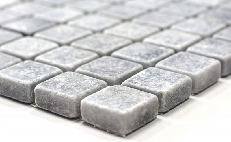 Muestra de mano mosaico azulejo mármol piedra natural gris claro Bardiglio Antique Marble MOS40-40023_m