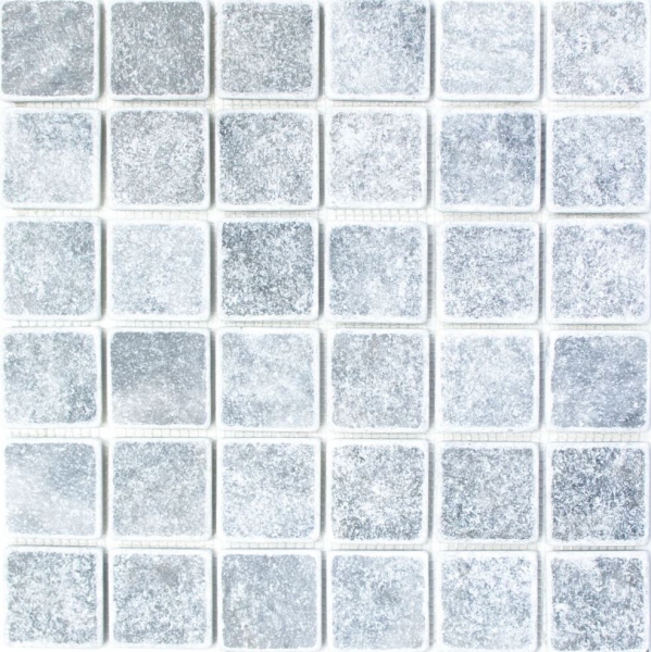 Mármol azulejo de mosaico de piedra natural luz gris antracita mezcla backsplash - MOS40-40048