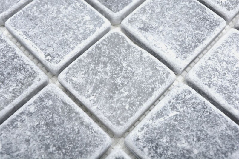 Mármol azulejo de mosaico de piedra natural luz gris antracita mezcla backsplash - MOS40-40048