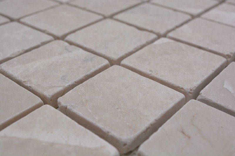 Mármol mosaico de azulejos de piedra natural marfil crema claro beige backsplash pared azulejos cocina cuarto de baño - MOS36-0106