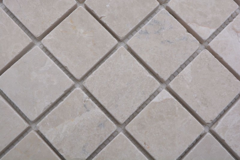 Mármol mosaico de azulejos de piedra natural marfil crema claro beige backsplash pared azulejos cocina cuarto de baño - MOS36-0106