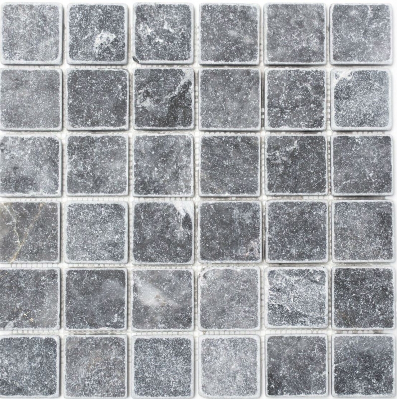 Muestra de mano mosaico azulejo mármol piedra natural negro Nero Antique Marble MOS36-0404_m