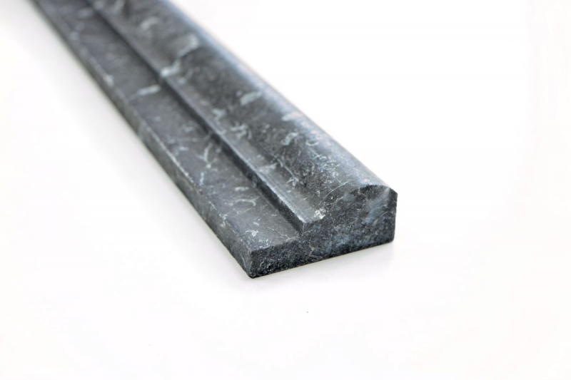 Borde de mármol piedra natural nero negro antracita perfil gris oscuro aspecto antiguo pared baño suelo cocina sauna - MOSProf-43348
