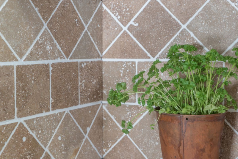 Azulejo Travertino piedra natural Noce nogal marrón azulejo de piedra natural aspecto antiguo plato de ducha pared de ducha cocina azulejo - MOSF-45-46116