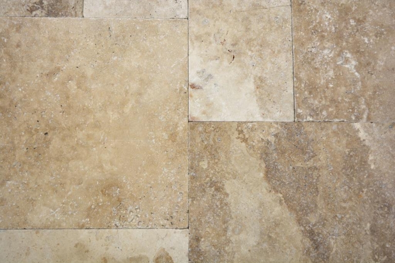 Azulejo Travertino piedra natural Chiaro beige crema azulejo de piedra natural Roman bond aspecto antiguo azulejo de pared azulejo de baño - MOSF-45-46000