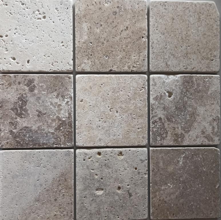 Azulejo Travertino piedra natural Chiaro beige crema azulejo de piedra natural aspecto antiguo plato de ducha pared de ducha cocina azulejo - MOSF-45-46079