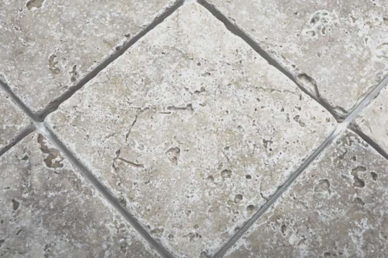 Azulejo Travertino piedra natural Chiaro beige crema azulejo de piedra natural aspecto antiguo plato de ducha pared de ducha cocina azulejo - MOSF-45-46079