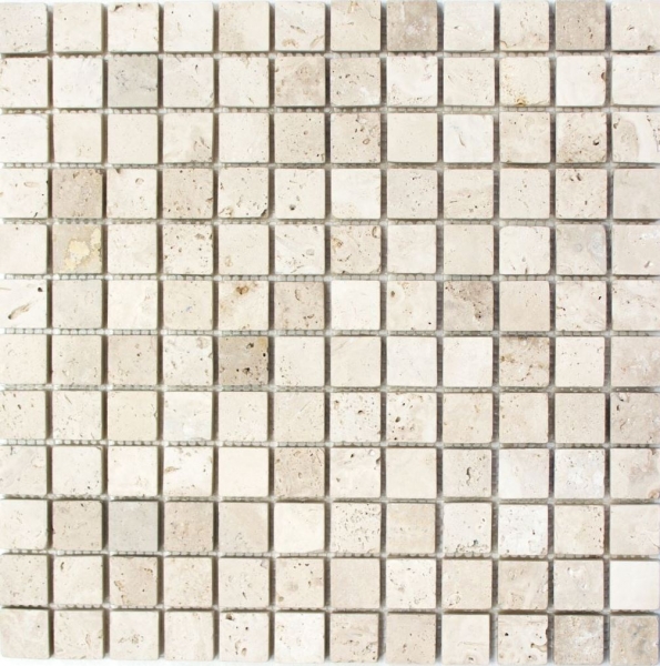 Mosaico de azulejos de travertino piedra natural beige Chiaro Antique Travertino MOS43-46023_f
