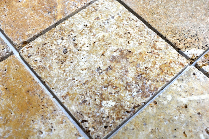Azulejo travertino piedra natural oro amarillo azulejo de piedra natural marrón dorado aspecto antiguo base de ducha azulejo de suelo azulejo de pared - MOSF-45-51010
