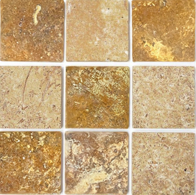 Azulejo travertino piedra natural oro amarillo azulejo de piedra natural marrón dorado aspecto antiguo base de ducha azulejo de suelo azulejo de pared - MOSF-45-51010