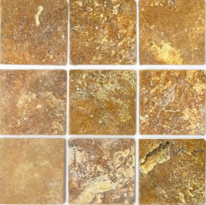Azulejo travertino piedra natural oro amarillo azulejo de piedra natural marrón dorado aspecto antiguo base de ducha azulejo de suelo azulejo de pared - MOSF-45-51010