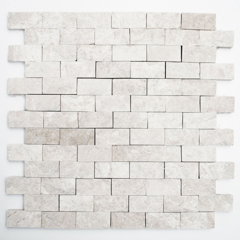 Muestra de mano mosaico piedra pared mármol piedra natural marfil Ladrillo Splitface Botticino Mármol 3D MOS45-1202_m