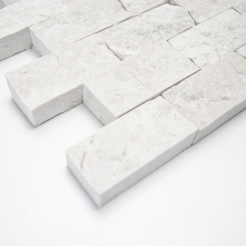 Muestra de mano mosaico piedra pared mármol piedra natural marfil Ladrillo Splitface Botticino Mármol 3D MOS45-1202_m