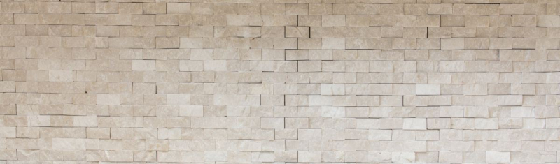 Muestra de mano mosaico piedra pared mármol piedra natural marfil Ladrillo Splitface Botticino Mármol 3D MOS45-1202_m