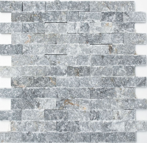Muestra de mano mosaico piedra pared mármol piedra natural gris antracita Ladrillo Splitface gris Mármol 3D MOS40-48196_m