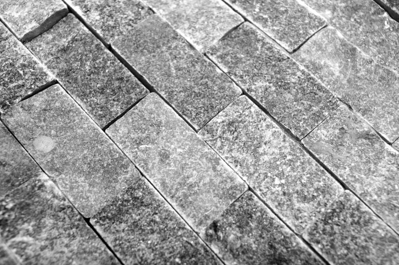 Muestra de mano mosaico piedra pared mármol piedra natural gris antracita Ladrillo Splitface gris Mármol 3D MOS40-48196_m