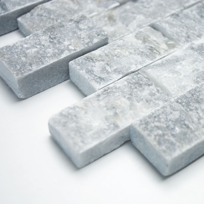 Muestra de mano mosaico piedra pared mármol piedra natural gris antracita Ladrillo Splitface gris Mármol 3D MOS40-48196_m