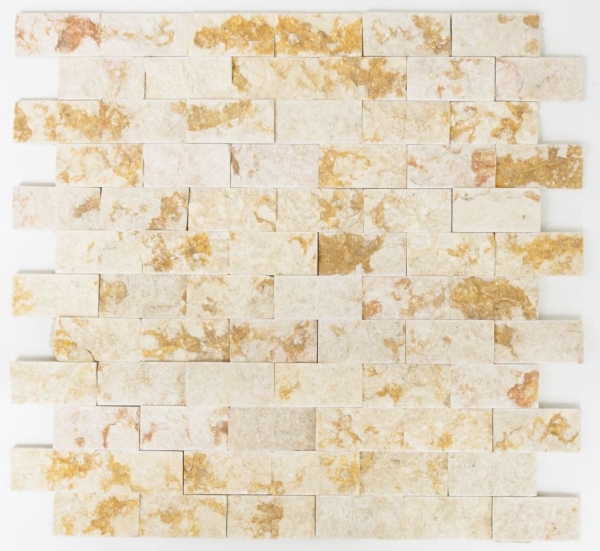 Muestra de mano mosaico piedra pared mármol piedra natural Ladrillo Splitface soleado beige 3 D MOS42-X3D46_m