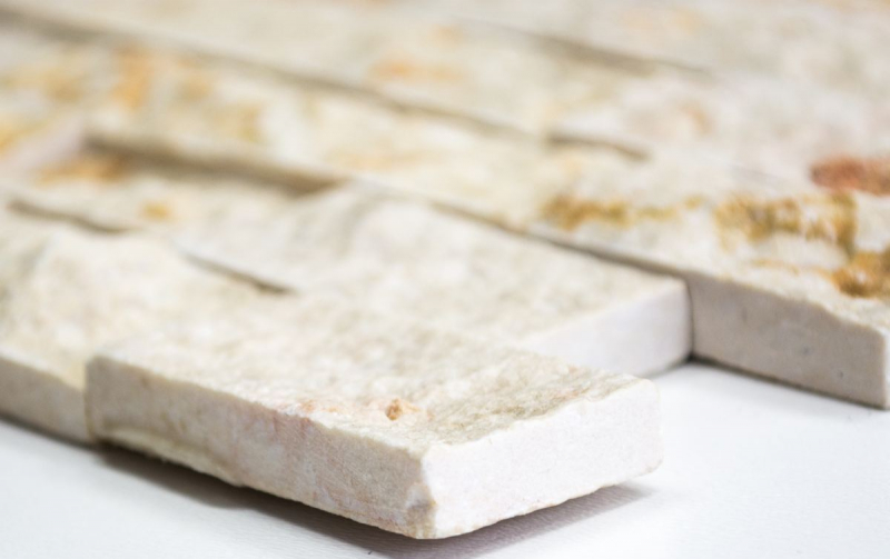 Muestra de mano mosaico piedra pared mármol piedra natural Ladrillo Splitface soleado beige 3 D MOS42-X3D46_m