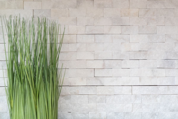 Muestra de mano mosaico azulejo mármol piedra natural blanco Ladrillo Splitface Ibiza Azúcar Mármol 3D MOS45-0204_m