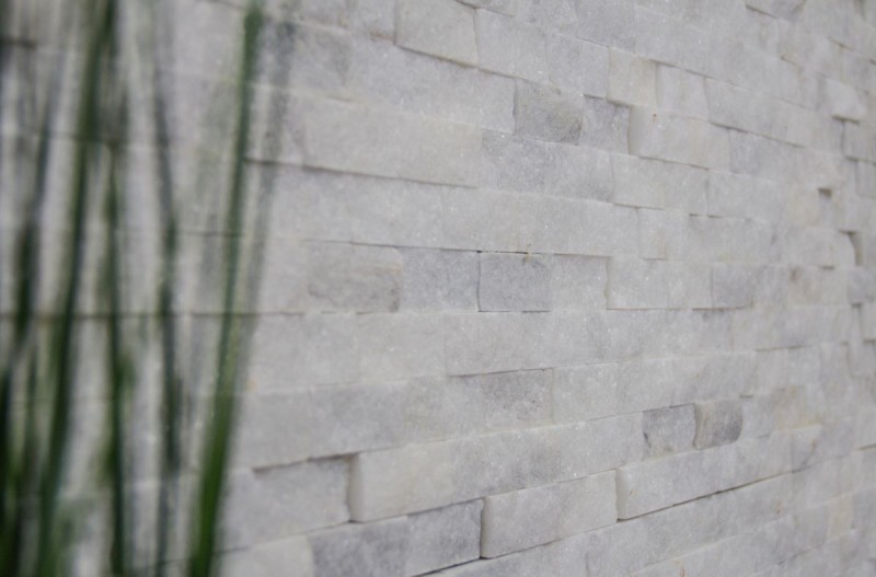 Splitface mosaico de mármol pared de piedra natural de ladrillo blanco de la pared de bonos Ibiza Azúcar óptica 3D azulejos backsplash cocina - MOS45-0204
