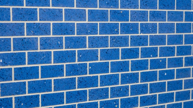 Mosaico de azulejos de cuarzo compuesto de piedra artificial Ladrillo Artificial azul MOS46-ASMB5