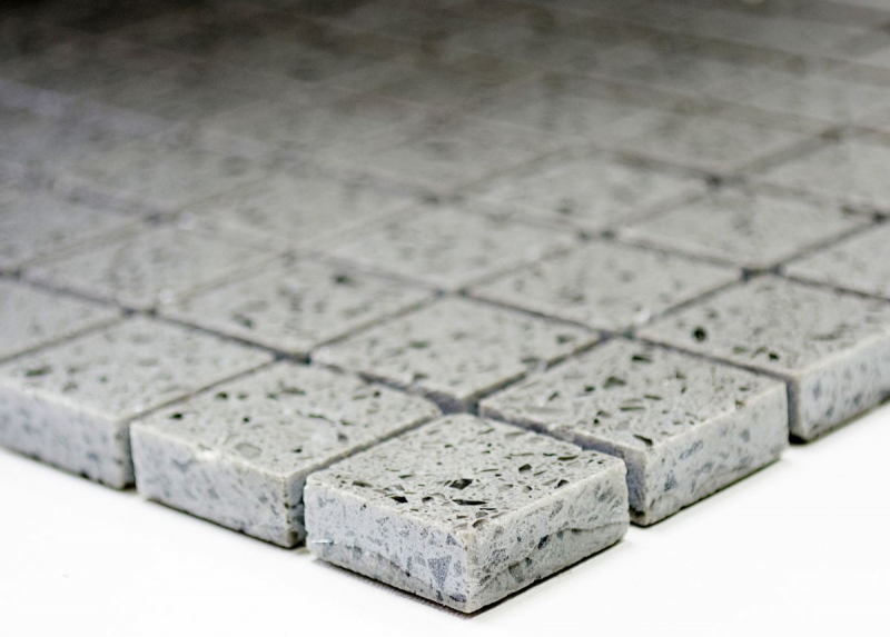 Mosaico de azulejos de cuarzo compuesto de piedra artificial gris MOS46-ASM23