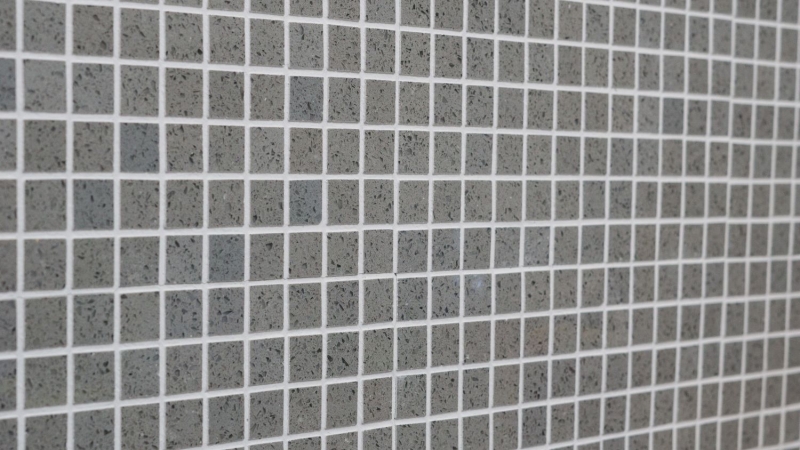 Mosaico de azulejos de cuarzo compuesto de piedra artificial gris MOS46-ASM23