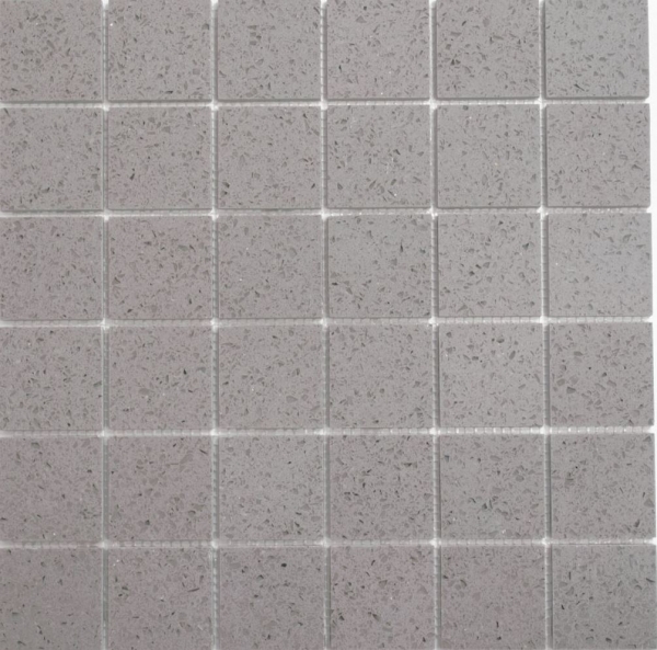 Mosaico de azulejos de cuarzo compuesto de piedra artificial gris MOS46-ASM43