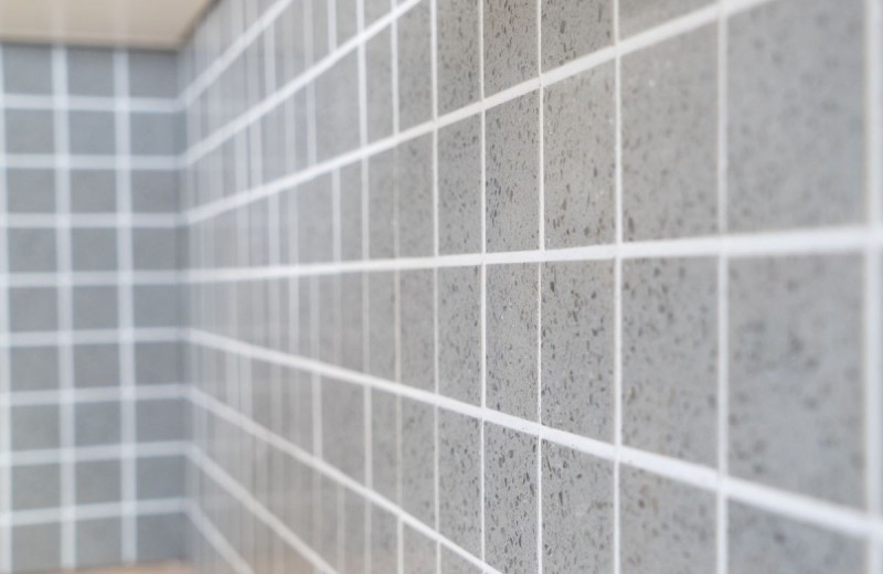 Mosaico de azulejos de cuarzo compuesto de piedra artificial gris MOS46-ASM43