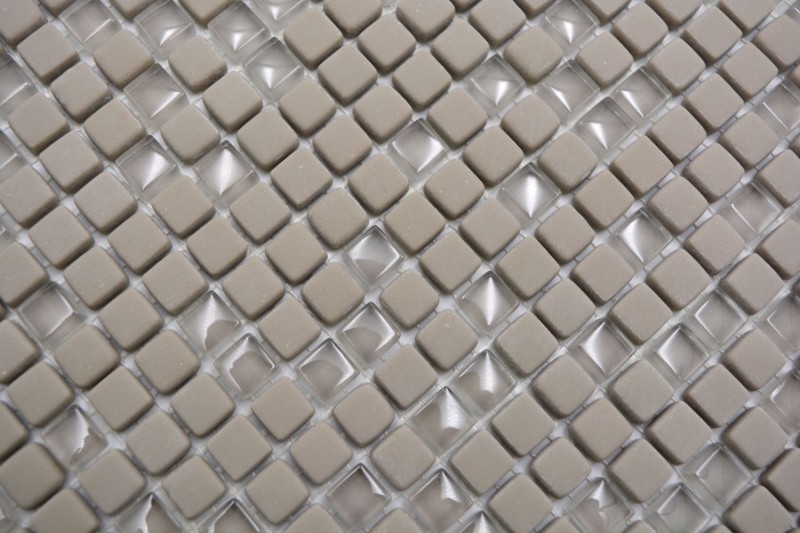 Mosaico de vidrio Revestimiento de pared sostenible Reciclaje Esmalte crema mate MOS140-03C