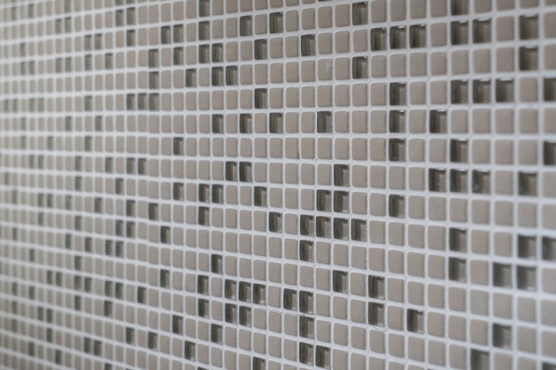 Mosaico de vidrio Revestimiento de pared sostenible Reciclaje Esmalte crema mate MOS140-03C