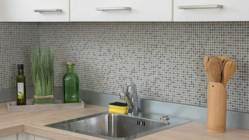 Mosaico de vidrio Revestimiento de pared sostenible Reciclaje Esmalte crema mate MOS140-03C
