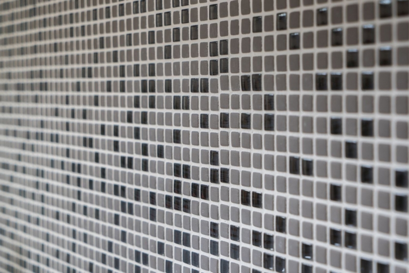 Mosaico de vidrio Revestimiento de pared sostenible Azulejo Reciclaje Esmalte gris-marrón mate MOS140-05G