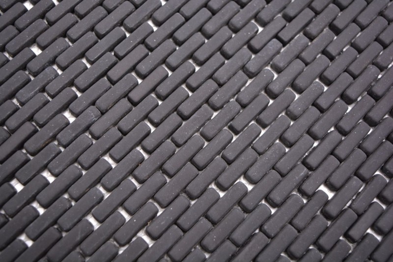 Mosaico de vidrio Revestimiento de pared sostenible Azulejo espejo Reciclaje Ladrillo Esmalte negro mate MOS140-B21B