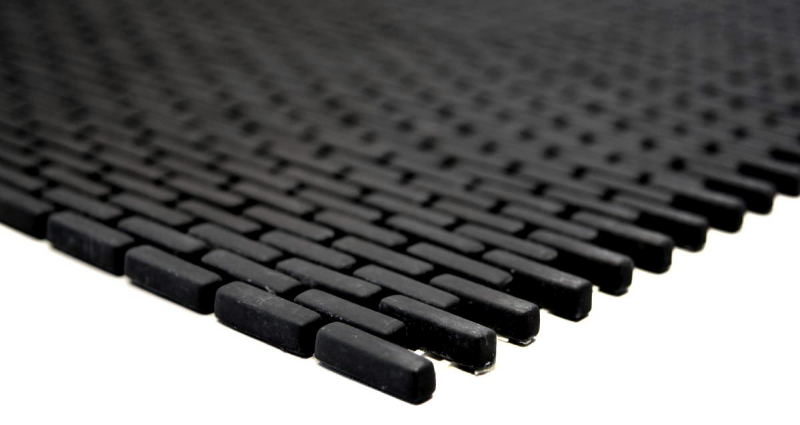 Muestra de mano mosaico ECO Reciclaje GLAS Ladrillo Esmalte negro mate MOS140-B21B_m