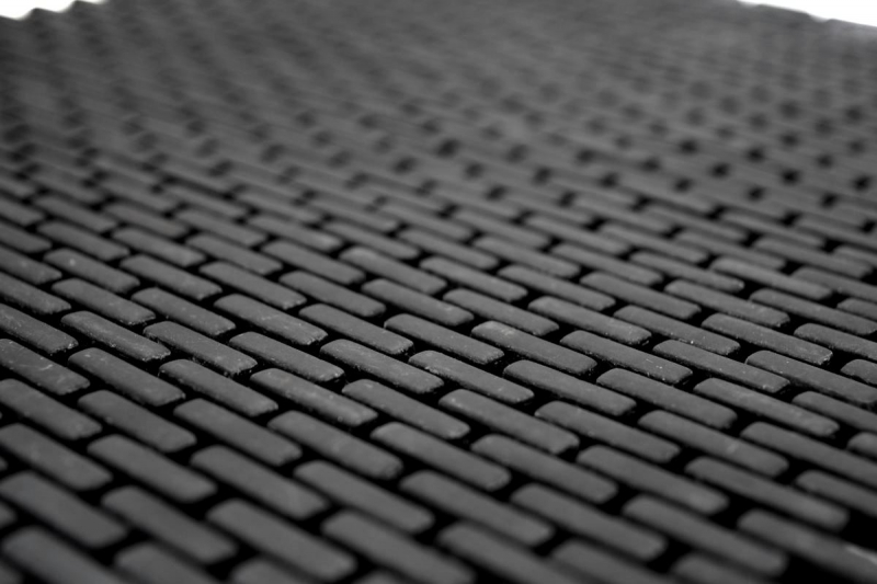 Muestra de mano mosaico ECO Reciclaje GLAS Ladrillo Esmalte negro mate MOS140-B21B_m