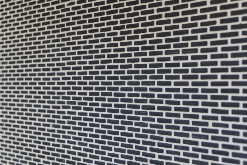 Mosaico de vidrio Revestimiento de pared sostenible Azulejo espejo Reciclaje Ladrillo Esmalte negro mate MOS140-B21B