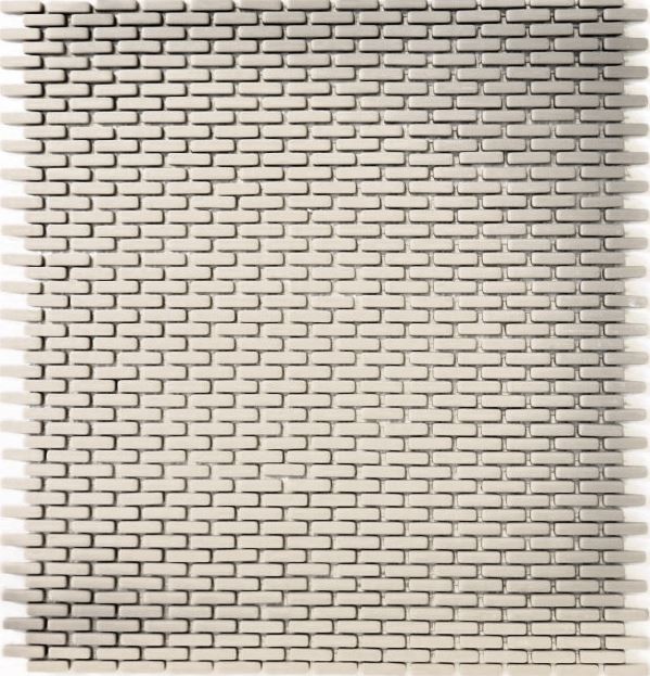 Muestra de mano azulejo mosaico ECO Reciclaje GLAS Ladrillo Esmalte crema mate MOS140-B23C_m