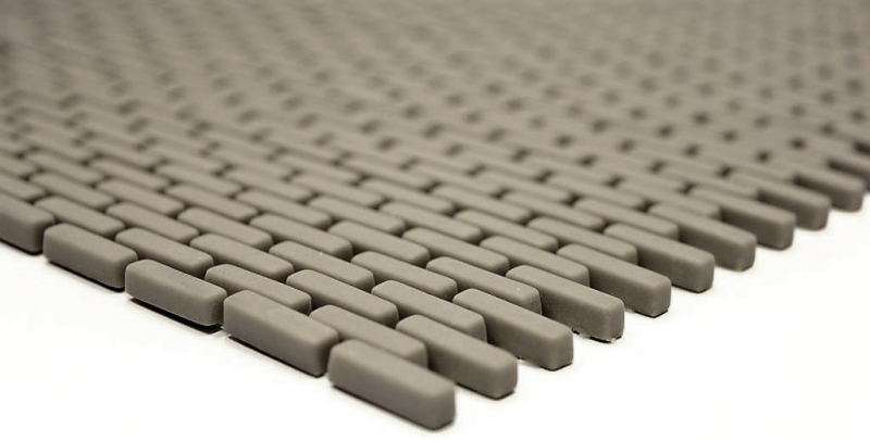 Muestra de mano azulejo mosaico ECO Reciclaje GLAS Ladrillo Esmalte crema mate MOS140-B23C_m