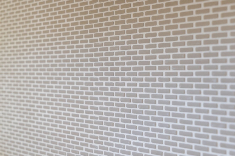 Mosaico de vidrio Revestimiento de pared sostenible Azulejo backsplash Reciclaje Ladrillo Esmalte crema mate MOS140-B23C
