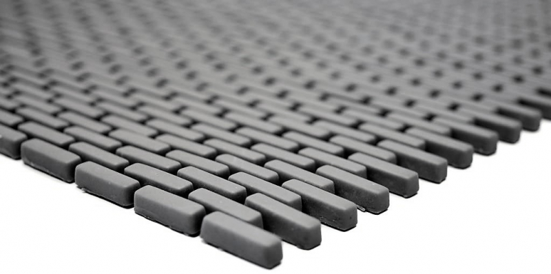 Mosaico de vidrio Revestimiento de pared sostenible Azulejo Reciclaje Ladrillo Esmalte gris-marrón mate MOS140-B25G