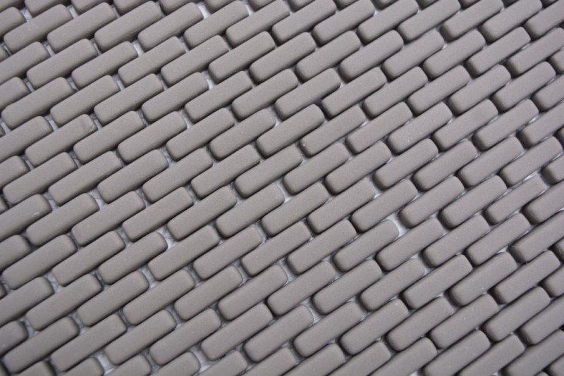 Mosaico de vidrio Revestimiento de pared sostenible Azulejo Reciclaje Ladrillo Esmalte gris-marrón mate MOS140-B25G