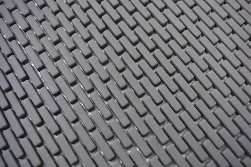 Mosaico de vidrio Revestimiento de pared sostenible Azulejo Reciclaje Ladrillo Esmalte gris-marrón mate MOS140-B25G